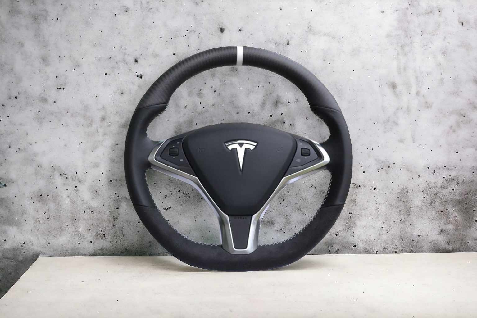 2012 - 2024+ Tesla Model S / 3 / X / Y / Cybertruck - Custom Carbon Fiber Steering Wheel with options